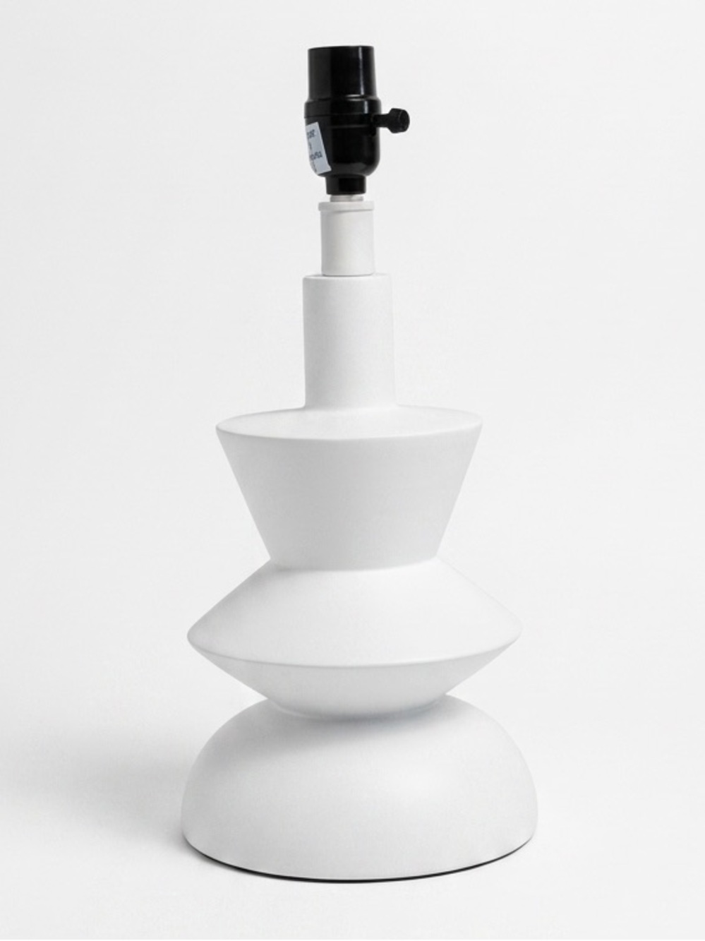 EUC Rivet Amazon Modern White Ceramic Geometric Stacked Table Lamp Base